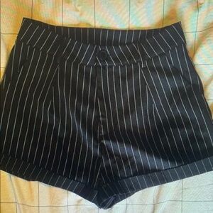 Black Pinstripe Women's Shorts